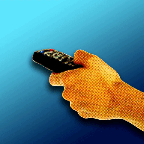 Serienfieber Illustration einer Hand mit Fernbedienung