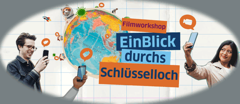 Einblick durchs Schlüsselloch Zwei Schüler*innen lernen, wie man einen Film produziert.