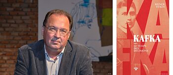 Porträt von Reiner Stach und Buchcover