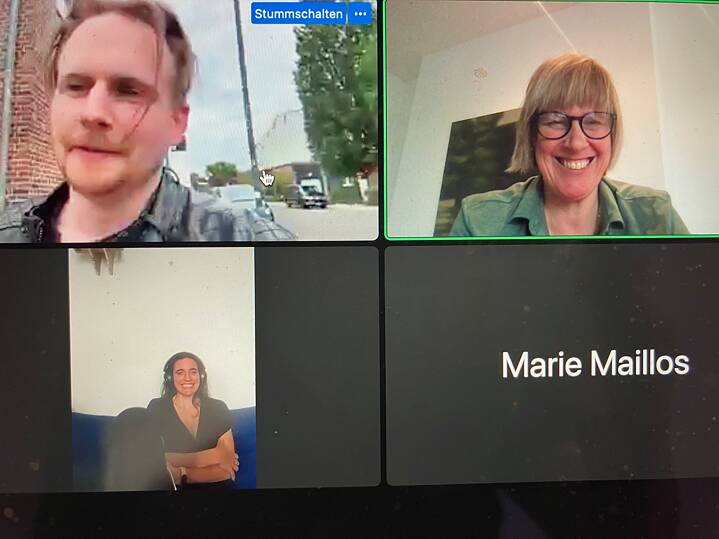 Resonance in Toulouse In einem Online-Treffen sprechen Sebastian Herbst und Marie Maillos mit der Journalistin Harriet Wolff