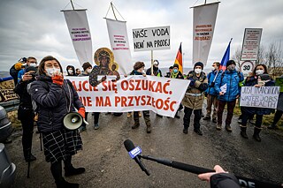 Protest proti rozšiřování dolu Turów v Polsku (15.1.2021)