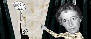 Die Illustration zeigt Hannah Arendt im Zentrum