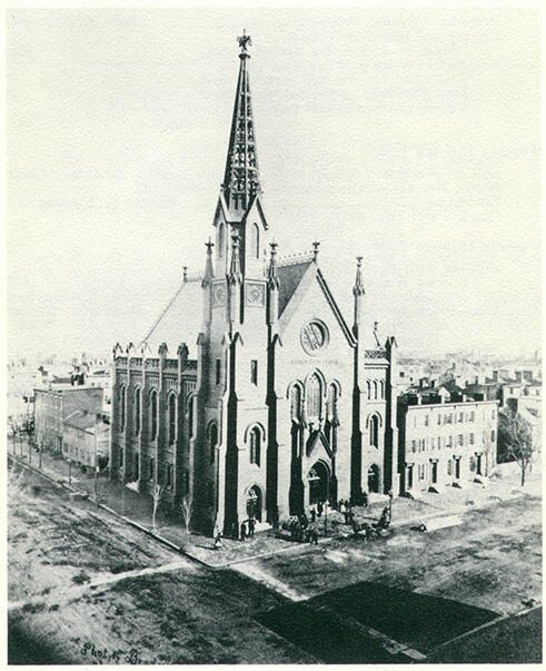 Founded in 1862 by a group of prominent Baptists who took the Union side during the Civil War, the building's tall spire was a landmark in the downtown area for many decades until a major storm on July 30, 1913 so weakened the spire that it was removed.