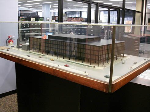 Original model of the Martin Luther King Library, on display in the Washingtoniana Collection.