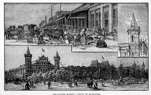 Image entitled The Center Market - Group of Hucksters.