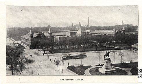 Aerial photograph of Center Market, 1885.