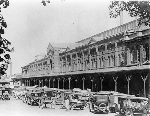 B Street (Constitution Avenue) façade, Center Market, 1920.