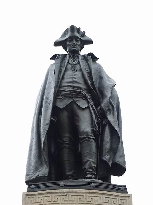 The Steuben Monument in LaFayette Square. 