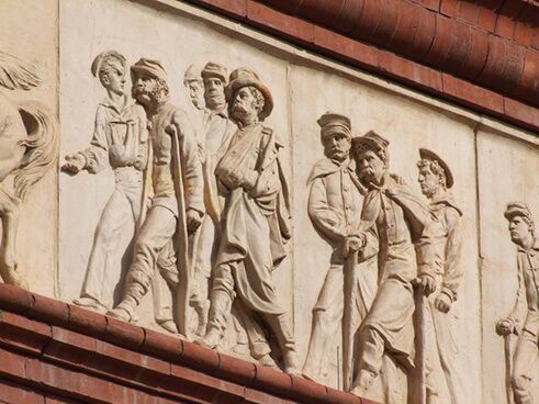 Soldiers in Buberl's frieze for the Pension Building, 2015.