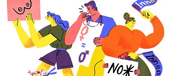 Illustration of protesting people