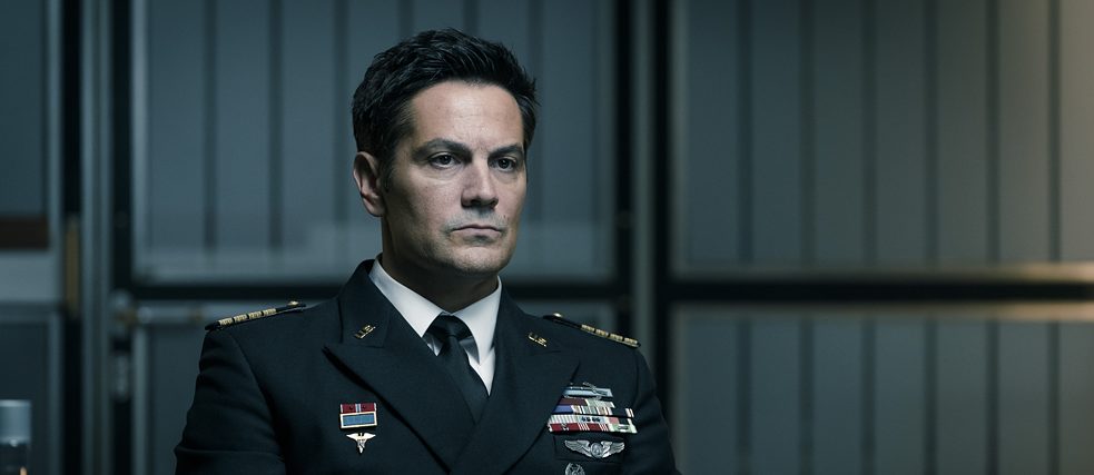 Still from You Are Wanted - Season 2, Episode 1: Uncompromising: Admiral Bruce Gardner (Michael Landes) on the hunt for Lukas Franke