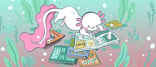 Axolotl liest