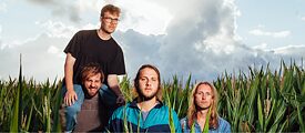 Vier Männer in einem Feld