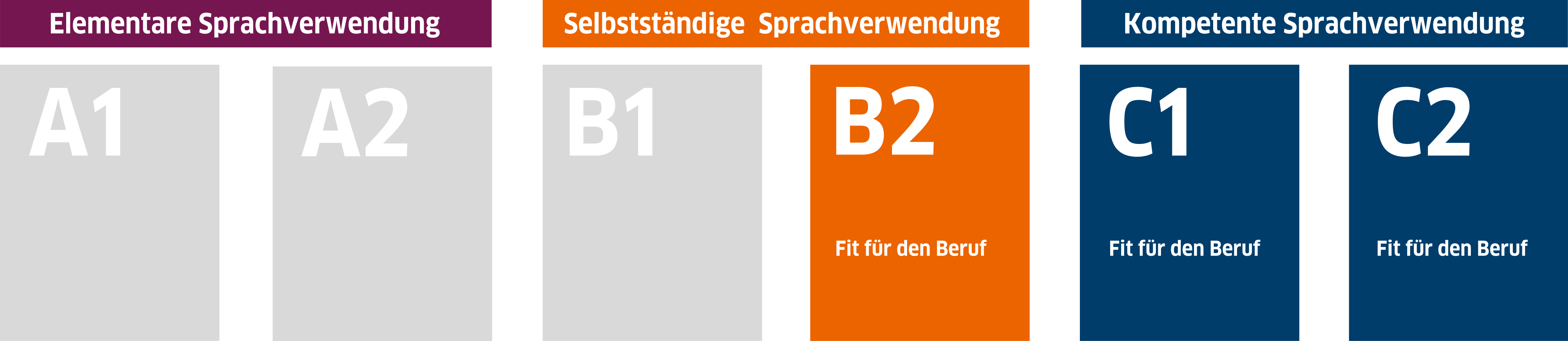 Sprachniveau Fit für den Beruf B2, C1, C2