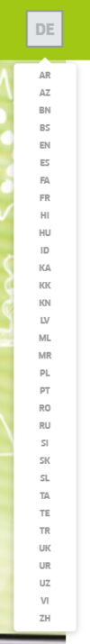 Dropdown Sprachmenü