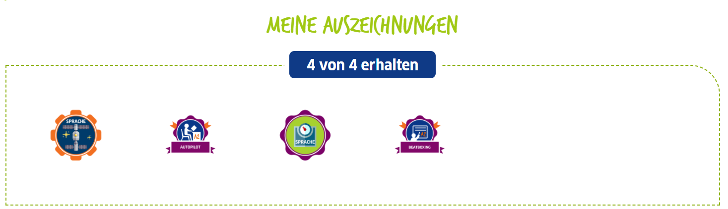 Seite Meine Auszeichnungen © Goethe-Institut / KIDS interactive Seite Meine Auszeichnungen