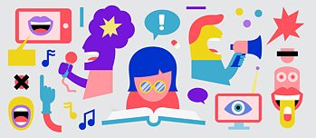 Keyvisual: Survival Kit Studium - Illustration eines lesendes Mädchens