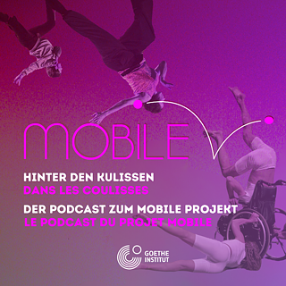 Collage von Tänzerinnen und Tänzern mit und ohne Behinderung. Darüber steht geschrieben: Hinter den Kulissen – der Podcast zum MOBILE-Projekt 
