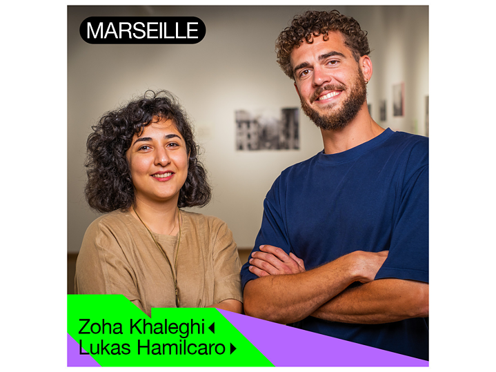 Porträt von Zoha Khaleghi und Lukas Hamilcaro
