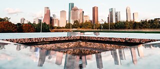 Houston Skyline Reflection 2300x1000