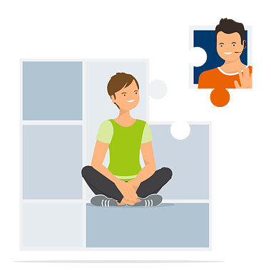 Illustration: Lehrer und zwei Schüler 